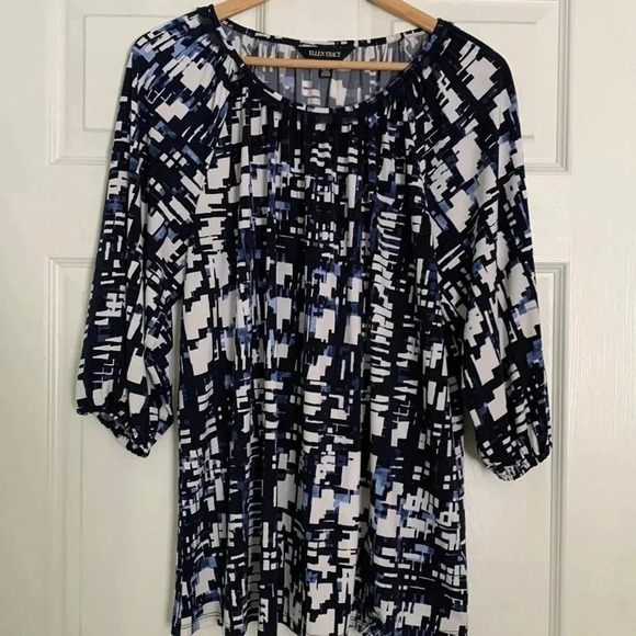 Ellen Tracy Tops - Navy/White Sz M